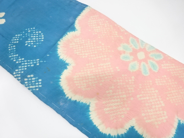JAPANESE KIMONO / ANTIQUE NAGOYA OBI / SILK / SHIBORI / FLOWERS